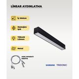 120 cm Siyah Metal Kasa Lineer Aydınlatma 6500K (Beyaz Işık) - 6500K - Beyaz