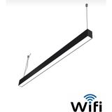 120 cm Wi-Fi Linear Sarkıt Armatür Aydınlatma - SİYAH KASA - 6500K - Beyaz