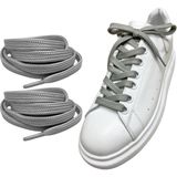 120 cm Yassı Spor Ayakkabı Bağcığı, Sneakers Bağcık, Yassı Ayakkabı Bağcığı 1 Çift - Açık Gri