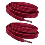 120 cm Yassı Spor Ayakkabı Bağcığı, Sneakers Bağcık, Yassı Ayakkabı Bağcığı 1 Çift - Bordo
