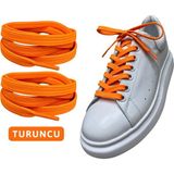 120 cm Yassı Spor Ayakkabı Bağcığı, Sneakers Bağcık, Yassı Ayakkabı Bağcığı 1 Çift - Turuncu