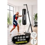 120 Cm Yırtılmaz Siyah Deluxe Boxing Boks Torbası Ve Tavan Kanca Siyah