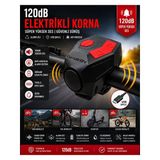 120 Db Usb Şarjlı Bisiklet Kornası Elektrikli Alarm Zili Anti Hırsızlık Scooter Uyumlu