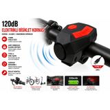 120 Db Usb Type-C Şarjlı Bisiklet Kornası Alarm Zili Anti Hırsızlık Elektrikli Korna Scooter Motosiklet Bisiklet Zili Güçlü Sesli