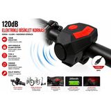 120 Db Usb Type-C Şarjlı Bisiklet Kornası Alarm Zili Anti Hırsızlık Elektrikli Korna Scooter Motosiklet Bisiklet Zili Güçlü Sesli