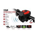 120 Db USB Type-C Şarjlı Bisiklet Kornası ve Anti Hırsızlık Alarmı | Elektrikli Bisiklet Zili | Scooter, Mtb ve Yol Bisikleti Uyumlu | 200 Mah Batarya - Çok Renkli