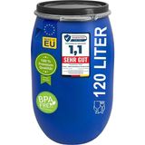 120 Litre Geniş Ağızlı Varil, Kapaklı ve Germe Halkalı, Plastik Varil, Evrensel Fıçı, Kapaklı Varil, Gıda Maddelerine Uygun, Su Varili, Yağmur Varili, Depo Varili, Sağlam Tutma Yeri, Mavi
