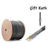 120 Metre Dış Mekan Cat6 23AWG Bakır Tel Internet Kablosu High Speed 2 Kat Dış Ortam