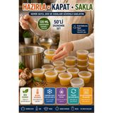 120 Ml Kendinden Kapaklı Sosluk Saklama Kabı 50’li Set Sızdırmaz Şeffaf PP Plastik
