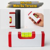 120 mm 12 cm Mıknatıslı Mini Su Terazisi Küçük Hassas El Tipi Inşaat Montaj Terazisi - Kırmızı - Beyaz