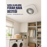 120 mm Dekoratif Aspiratör 16 W 180 M³/h Banyo Mutfak ve Wc Havalandırma Fanı - Çok Renkli