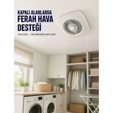 120 Mm Dekoratif Aspiratör 16 W 180 M³/H Banyo Mutfak Ve Wc Havalandırma Fanı
