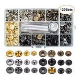 120 Set Karışık Renkli 12.5 MM Metal Çıt Çıt ve Saklama Kutusu