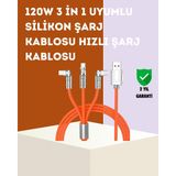 120 W Hızlı Çözüm Sunan 3'ü 1 USB Şarj Kablosu– Sağlam Gövde - 20W GaN Black