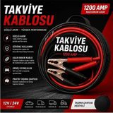 1200 Amp Takviye Kablosu 12V / 24V Akü Takviye Kablosu Bakır Maşalı Oto Araç Marş Kablosu Taşıma Çantala