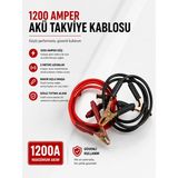 1200 Amper Akü Takviye Kablosu 2 Metre Bakır Uçlu - Lisinya
