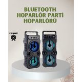1200 Mah Şarjlı LED Işıklı Bluetooth Hoparlör – Fm Radyolu Hafıza Kart Dest - COMPTR4793-9 - Çok Renkli