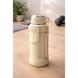1200 Ml Çift Katmanlı Vakumlu Çelik Termos Taşıma Saplı Sızdırmaz Outdoor Büyük Boy (Antik Bej)
