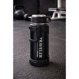 1200 Ml Çift Katmanlı Vakumlu Çelik Termos Taşıma Saplı Sızdırmaz Outdoor Büyük Boy (Ekru-Siyah)