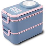 1200 ml Iki Kat Dört Bölme Paslanmaz Çelik Lunch Box Yeni Nesil Sefer Tası-Sos Kaseli Model-Ffl