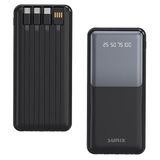 12000 Mah Dijital Göstergeli Dahili Çoklu Kablolu Taşınabilir Powerbank Siyah Pb-49