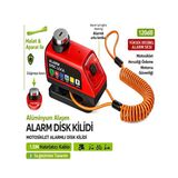 120Db Motosiklet Disk Kilidi Alarmlı Işıklı 1.5M Hatırlatma Kablolu Alüminyum Alaşım Güvenlik Alarm