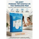 120'li Parmak Tipi Makyaj Temizleme Pedi, Yüz & Tonik Pamuğu 723167