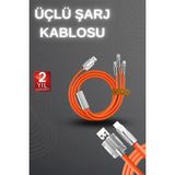 120W Hızlı Şarj Kablosu Turuncu Yüksek Güç Kapasitesi Çoklu Şarj Girişi ( Lisinya )