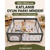 120X120X6 cm Oyun Alanına Uygun Katlanabilir Sünger Oyun Parkı Minderi Bebek Yatağı-Marin
