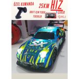 1:22 Ölçek 2.4 Ghz Özel Kumandalı 4 Çeker Full Fonksiyon Işıklı 25 Km Hızlı Drift Rc Araba - Mavi
