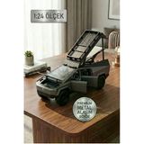 1:24 Metal Cybertruck Kamp Karavan Modelli Çek Bırak Oyuncak Araba - Sesli Işıklı Diecast Model