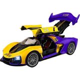 1:24 Ölçek Diecast Metal Laker.s Spor Araba – Işıklı Sesli Buharlı Çek Bırak Model Araç (