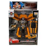 1:24 Sesli ve Işıklı Dönüşebilen Robot 22 cm - Sarı Araba