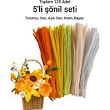 125 Adet 5'li Sarı Tonları Şönil Seti (Turunu,sarı,açık Sarı,krem,beyaz)