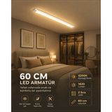 1/2/5 Adet 60 cm 18 Watt Ledli Yatay Bant Armatür Günışığı 3200K 1620 Lümen Yüksek Işık 2 Sıra LED - 2 Adet - Gün Işığı