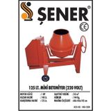 125 lt. Elektrikli Betonyer 220v