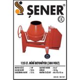 125 LT. ELEKTRİKLİ BETONYER 380V
