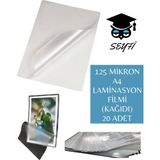 125 Mikron A4 Laminasyon Filmi (Kağıdı) 20 Adet Fonksiyonel Ofis Malzemesi