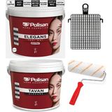 12,5lt / 17,5 kg Polisan Elegans Extra Duvar Boyası + 17,5 kg Polisan Elegans Extra Tavan Boyası + Rulo + Izgara 4 Parça Anti Küf Anti Bakteriyel Boya Seti - Yalın Beyaz