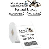 125x105 mm Barkod Etiketi Yapışkanlı 1 Adet Rulo Etiket Termal Barkot Terazi Etiketi 400 lü Barkod Yazıcılara Uyumludur