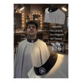 126 Professionel Barber Series 126 Profesyonel Deri Boyunlu Düğmeli MicroFabrik Berber Penuar Örtüsü / Açık Gri