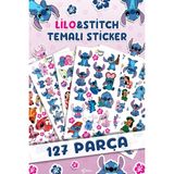127 Adet Stitc Temalı Sticker Seti - Kalem Suluk Defter Cam Masa Laptop Tablet Sticker Suya Dayanıklı - Mavi - Folyo - 10