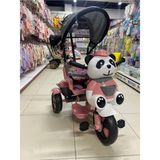 127 Panda Üç Tekerlekli Tenteli Ebeveyn Kontrollü Bisiklet Çocuk Bisikleti Pembe