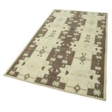 127x227 cm Taşpınar Bej Klasik Yün El Dokuma Modern Geometrik Etnik Eskitme Desenli Boho Oturma Odası Salon Yolluk Koridor Mutfak Halısı