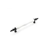 128 Mm Porselen Görünümlü Polimer Menekşe R22 Sy000 Beyaz Siyah 128 Mm Düz Mobilya Kulp