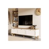 1280 Monza 180 Cm (Membran MDF Kapaklı) Bohem Tv Ünitesi Sepet-Beyaz