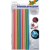 1290 - Renkli Renkli Kağıttan Dekoratif Kağıt Şeritler, 130 G/m², 16 x 0,3 Cm, Yakl. 400 Şerit, Çeşitli Renklerde, Quilling Veya Filigran Örgü Işleri - Standart