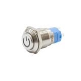 12A-G1-C 12Mm Çıkık Yaylı Işıklı Power Metal Buton - Kırmızı