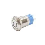 12A-P1Z-C 12Mm Düz Anahtarlı Işıklı Power Metal Buton - Kırmızı
