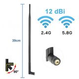 12Dbi 39Cm Anten Rp Sma Erkek 2.4Ghz 5.8Ghz Dual Band Rf Gsm Wifi Sinyal Kuvvetlendirici 2G 3G 4G